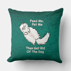 Nourris-moi, caresse-moi Coussin de lancer de chat