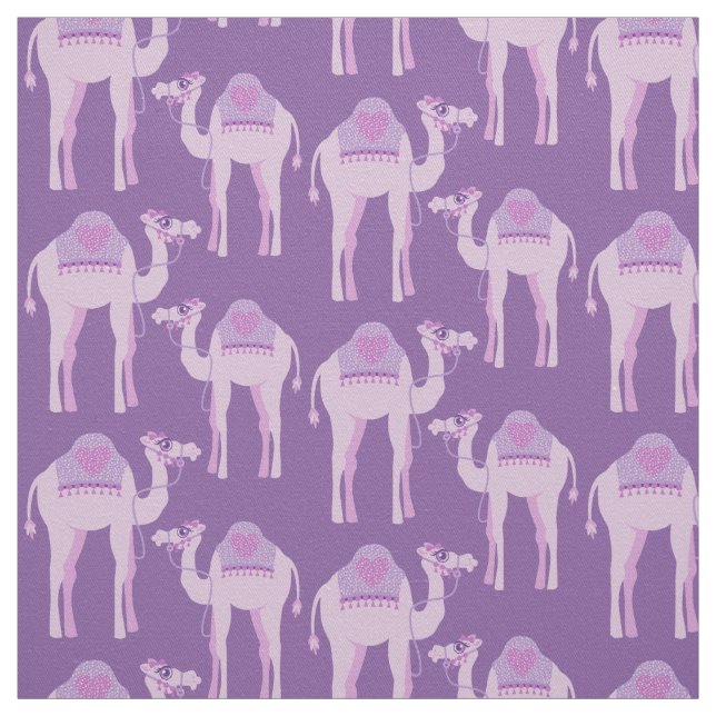 Nourrisson camel graphique animal mauve tissu (Échantillon)