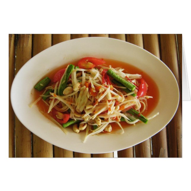 Nourriture laotienne thaïlandaise épicée de salade (Devant horizontal)