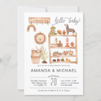 Nourriture Neutral Boho | Invitation Baby shower