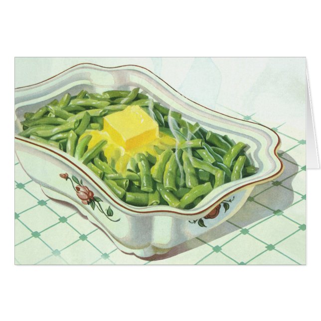 Nourriture vintage, Casserole de haricot vert au b (Devant horizontal)