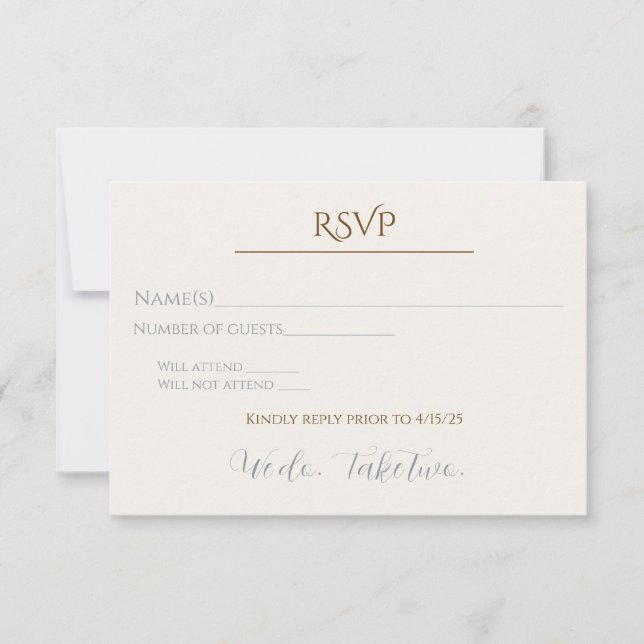 Nous acceptons deux cartes RSVP (Devant)