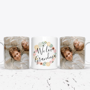 Nous Aimons Grand-Mère Photo Mug Personnalisé