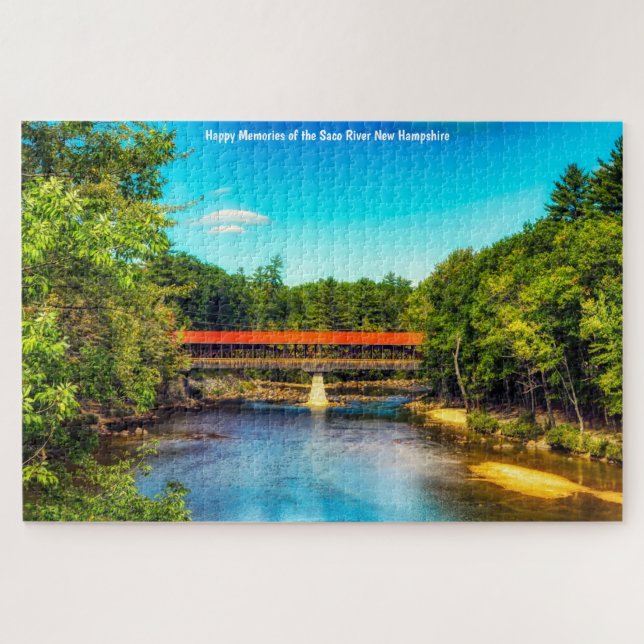 Nous aimons la rivière Saco New Hampshire Puzzle (Horizontal)