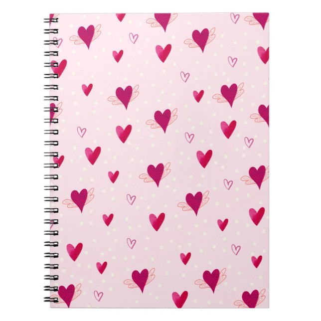 Nous aimons le Cahier à Motif Cœurs (Devant)