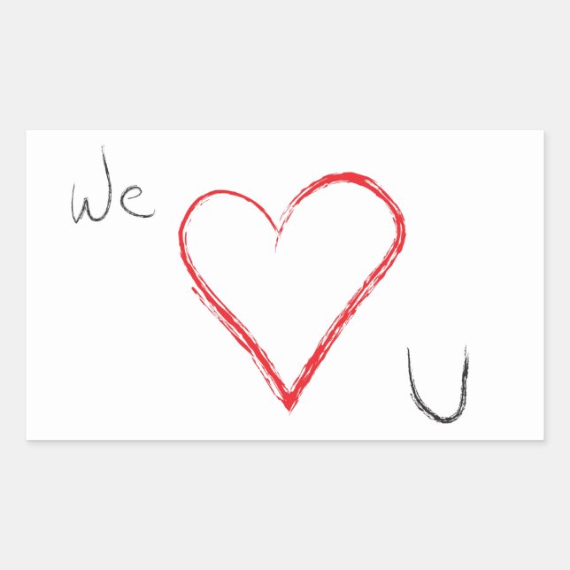 nous aimons les autocollants (Devant)