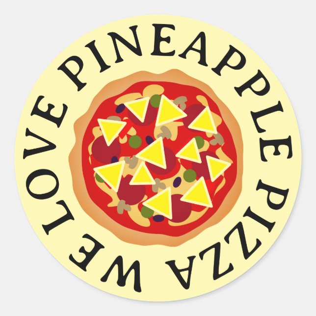 Nous aimons les stickers pizza ananas (Devant)