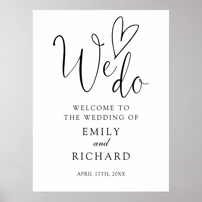 Nous aimons Mariage de coeur Affiche de bienvenue (Devant)