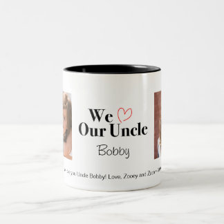 Nous aimons notre oncle 2 Photo Custom Mug