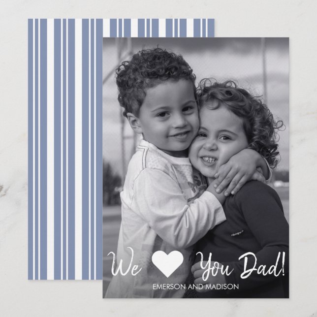 Nous aimons papa Carte photo Fête des pères (Devant / Derrière)