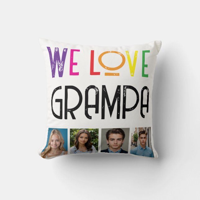 nous aimons "votre texte" coussin d'oreiller (Recto)