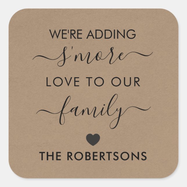 Nous ajoutons S'more Love à nos étiquettes de fami (Devant)