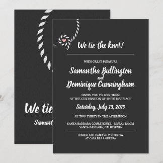 Nous attachons le faire-part de mariage de noeud