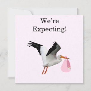 Nous attendons une carte d'annonce rose