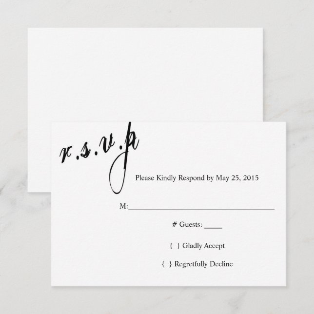 Nous avons décidé de carte RSVP de mariage toujour (Devant / Derrière)