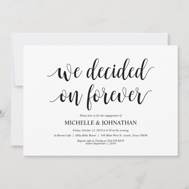Nous avons décidé pour toujours, invitations du Pa (Devant)