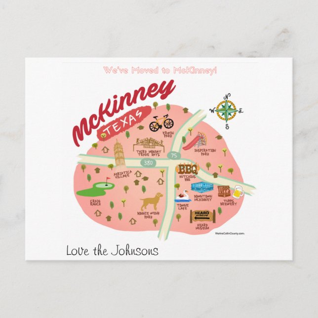 Nous avons déménagé à McKinney Texas Carte postale (Devant)