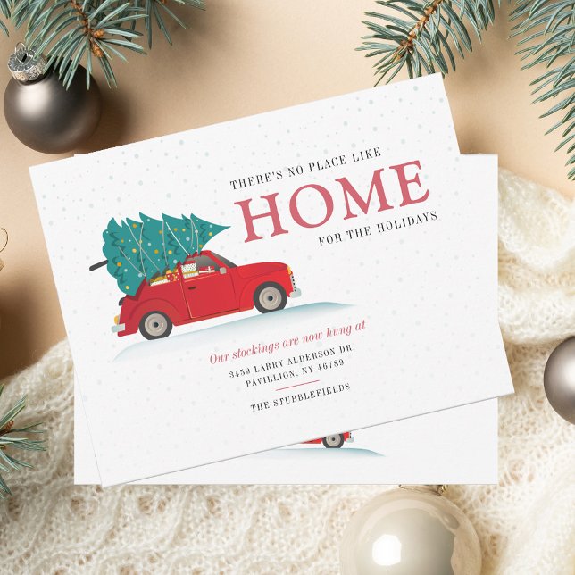 Nous avons déménagé Annonce de déménagement de voi (We've Moved Red Car Moving Announcement)