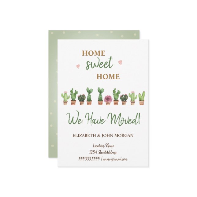 Nous Avons Déménagé, Aquarelle Cactus (Devant/Arrière en situation)