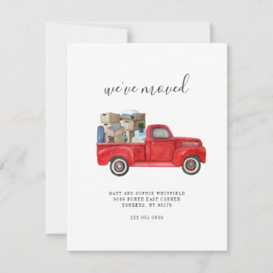 Nous avons déménagé Aquarelle Rouge Camion Déménag