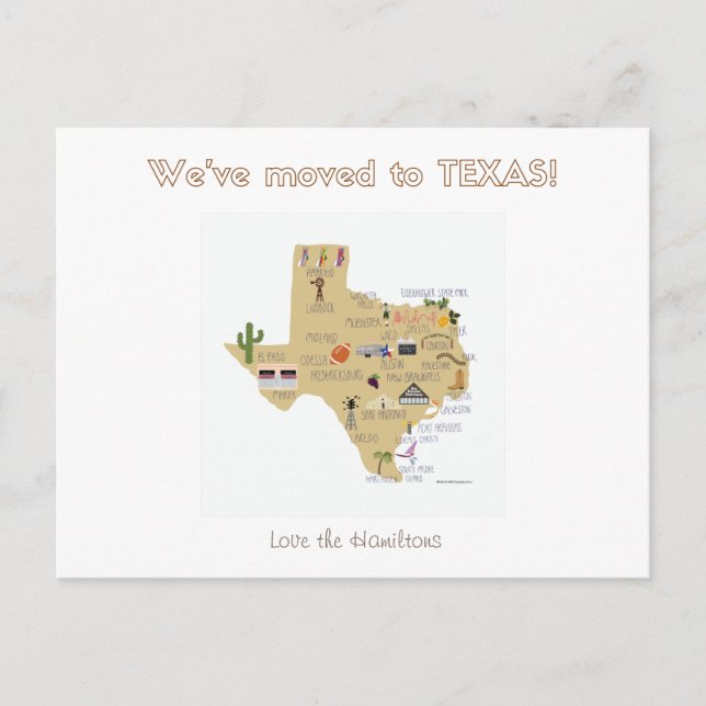 Nous avons déménagé au Texas Carte postale (Devant)