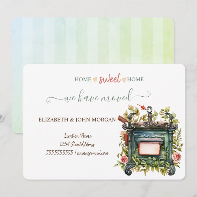 Nous Avons Déménagé, Boîte Aux Lettres Vintage, Fl (Devant / Derrière)