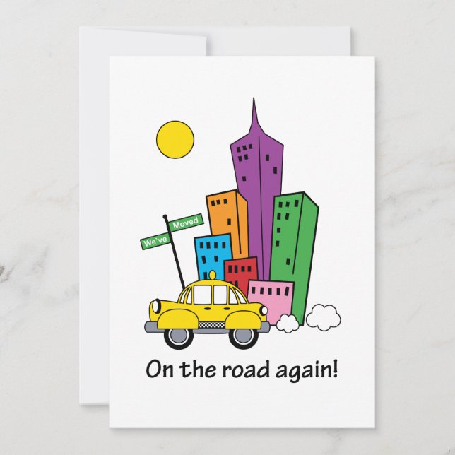 Nous avons déménagé carte Cityscape Yellow 5x7 (Devant)