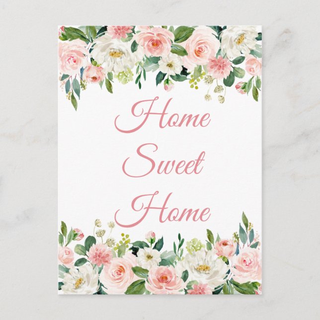 Nous avons déménagé Carte postale florale Home Swe (Devant)