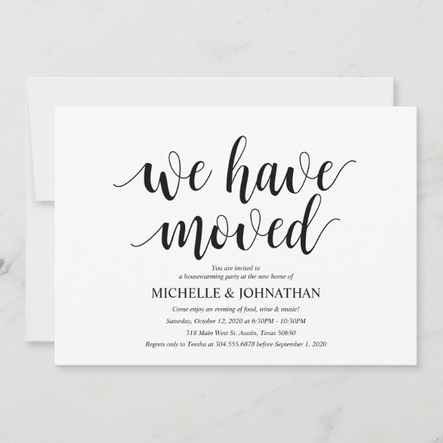 Nous avons déménagé, Cartes d'invitation de la Fêt (Devant)