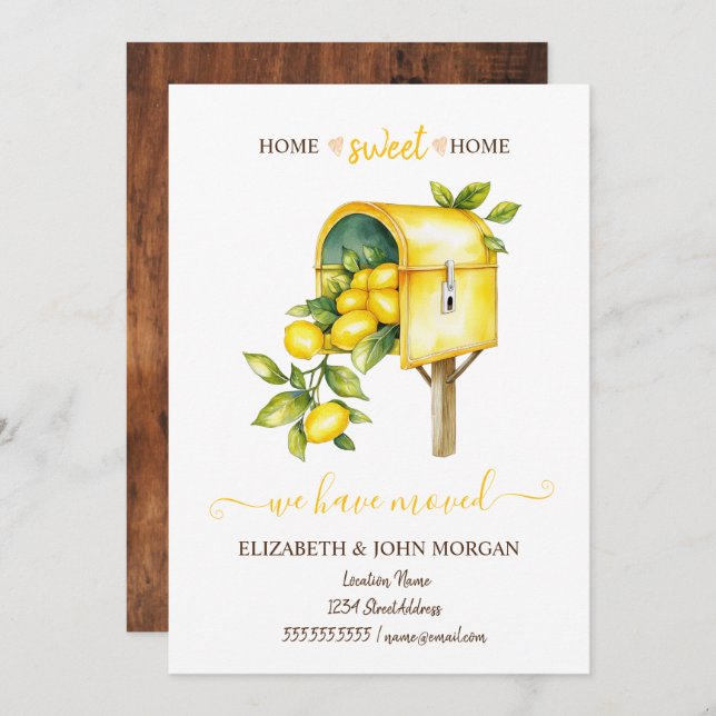 Nous Avons Déménagé, Citrons De Boîte Aux Lettres  (Devant / Derrière)