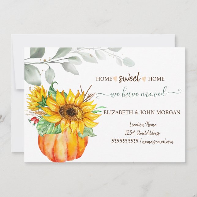 Nous Avons Déménagé, Citrouille Aquarelle, Feuille (Devant)