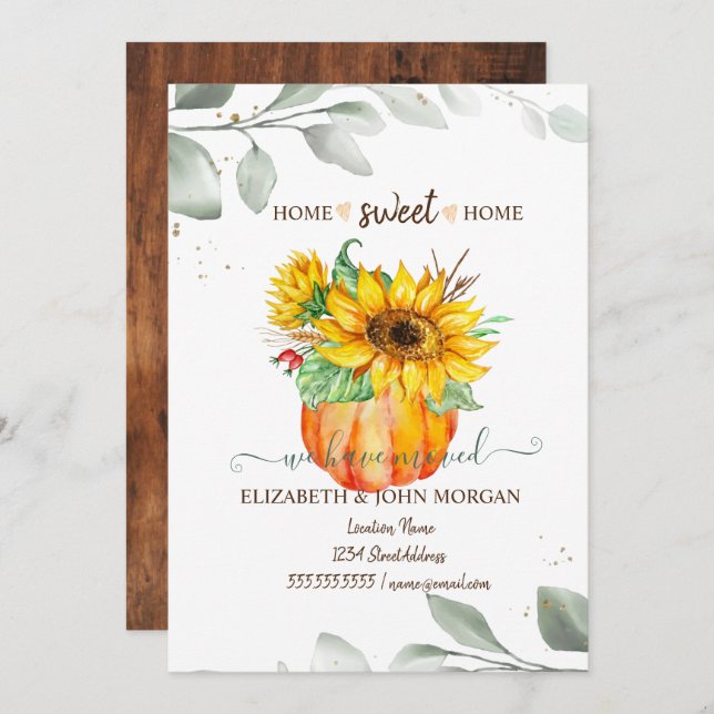 Nous Avons Déménagé, Citrouille, Feuilles, Tournes (Devant / Derrière)