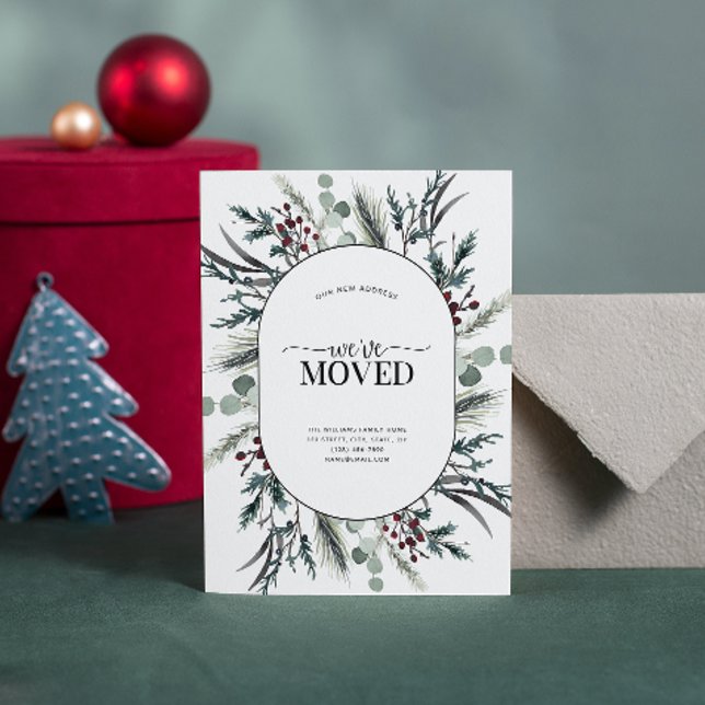Nous avons déménagé Faire-part de déménagement bot (Sending your family and friends a festive 'We've Moved!' Christmas card!
)