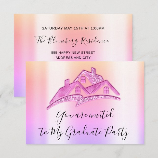 Nous avons déménagé Invitation Nouvelle Maison Ros (Devant / Derrière)