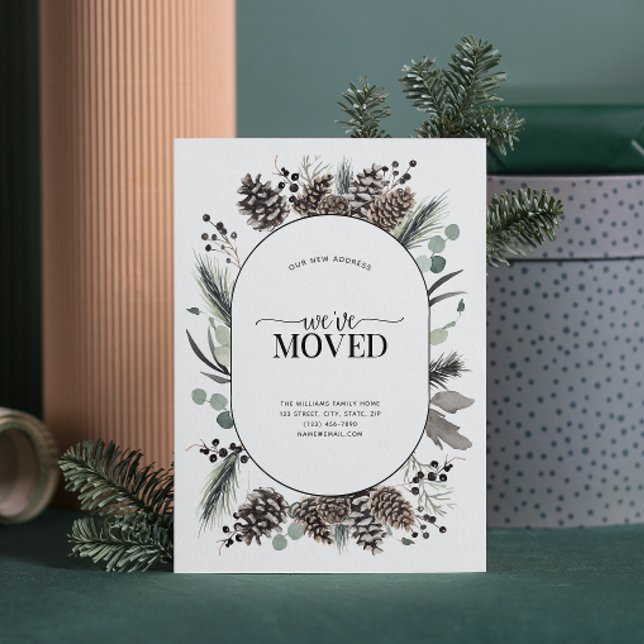 Nous avons déménagé le Faire-part de l'hiver noir (Sending your family and friends a festive 'We've Moved!' Christmas card!
)