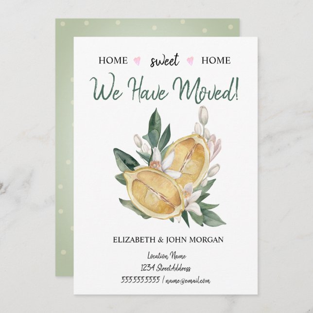 Nous Avons Déménagé, Les Citrons Pois (Devant / Derrière)