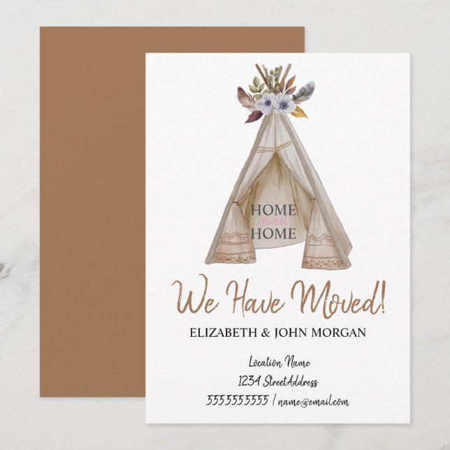 Nous Avons Déménagé, Tente Florale Déménageant (Devant / Derrière)