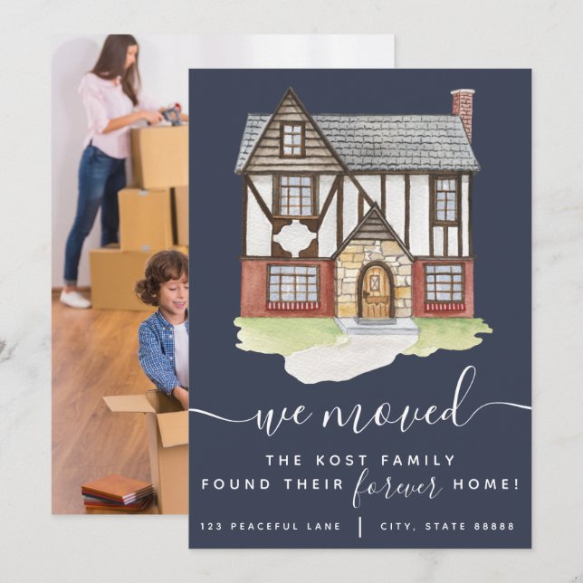 Nous Avons Déménagé Trouvé Nos Cartes De Faire-par (Devant / Derrière)