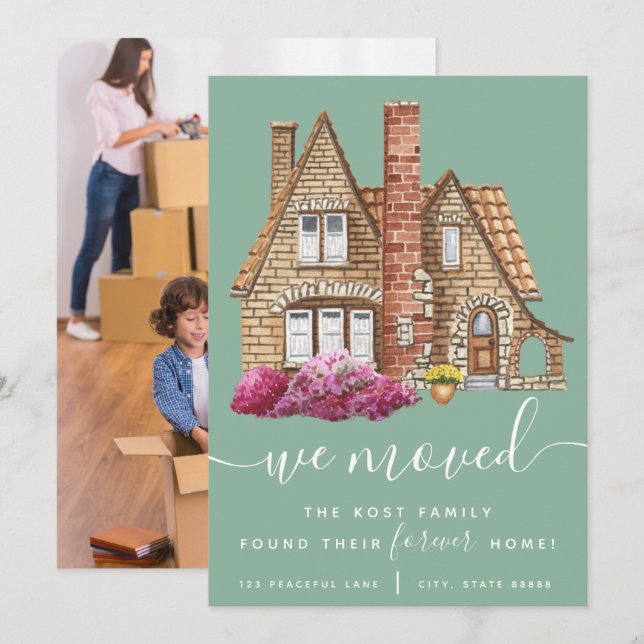 Nous Avons Déménagé Trouvé Nos Cartes De Faire-par (Devant / Derrière)