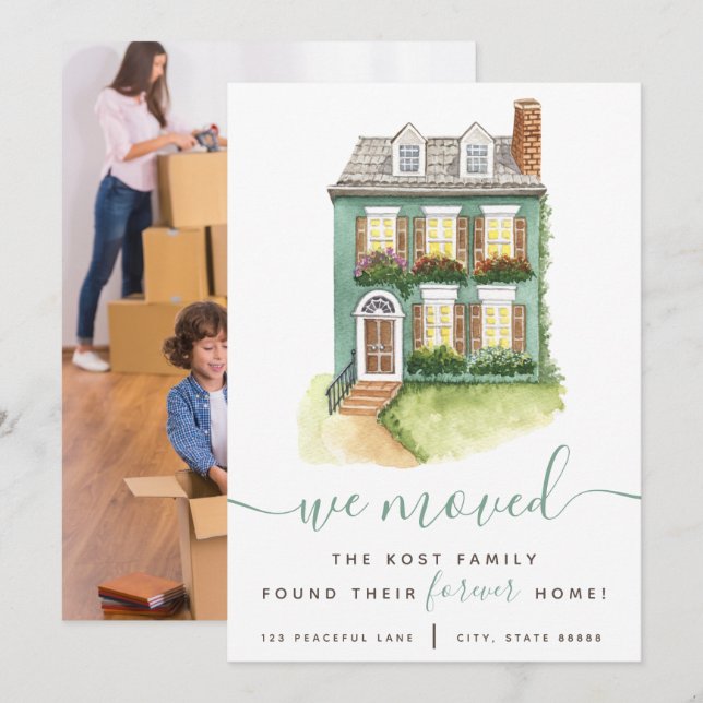 Nous Avons Déménagé Trouvé Nos Cartes De Faire-par (Devant / Derrière)