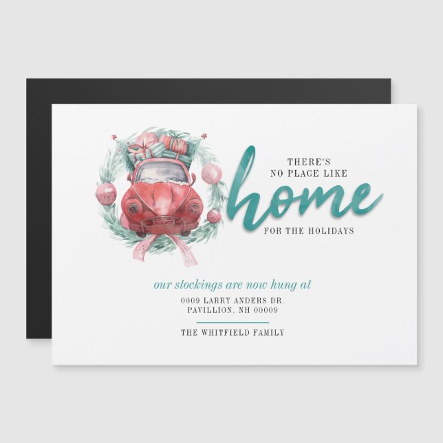 Nous Avons Déménagé Vacances Déménager Faire-part (Devant / Derrière)