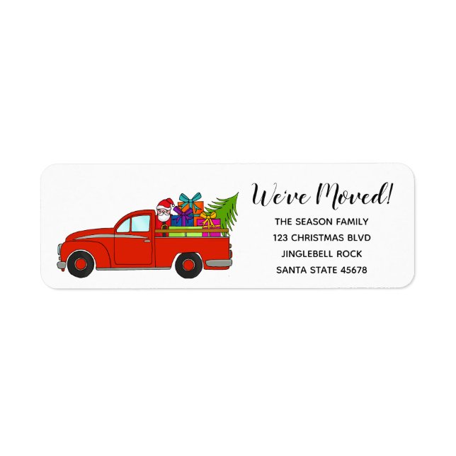 Nous avons déménagé voiture étiquette de Noël (Devant)