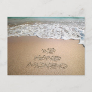Nous avons Déplacé Faire-part Beach Sand écriture