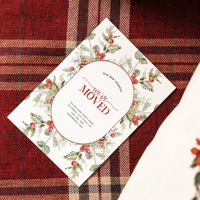 Nous avons déplacé Faire-part de déplacement de la (Sending your family and friends a festive 'We've Moved!' Christmas card!
)