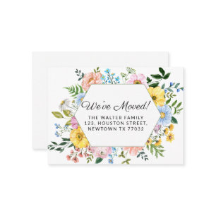 Nous avons déplacé Floral Moving Faire-part Mini c