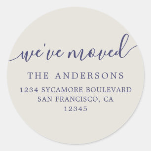 Nous avons déplacé Grey New Address étiquette