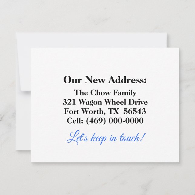 Nous avons déplacé la carte de note de Faire-part  (Dos)