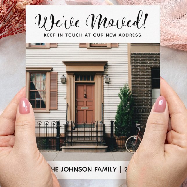 Nous avons déplacé le changement d'adresse Faire-p (Add a photo of your new home and your new address to this elegant moving card.)