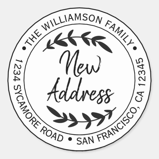 Nous avons déplacé le étiquette d'adresse Noir Bla (Devant)