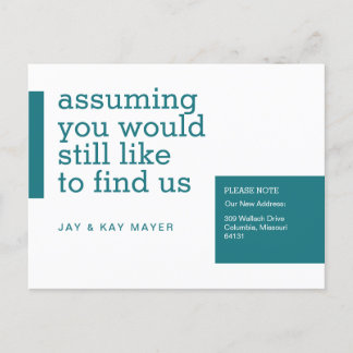 Nous avons déplacé le faire-part